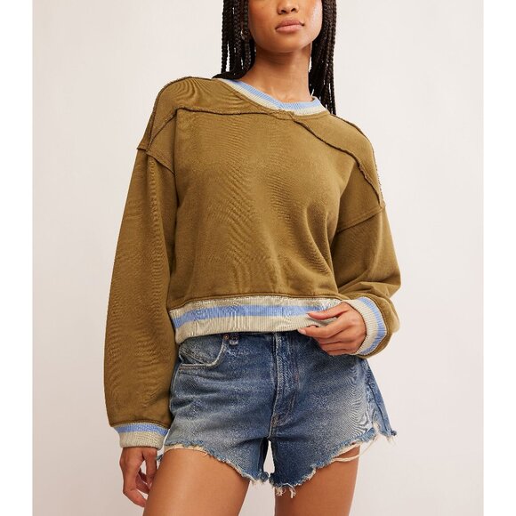 Free People Tops - FREE PEOPLE Rio Sweatshirt / Seaweed Combo